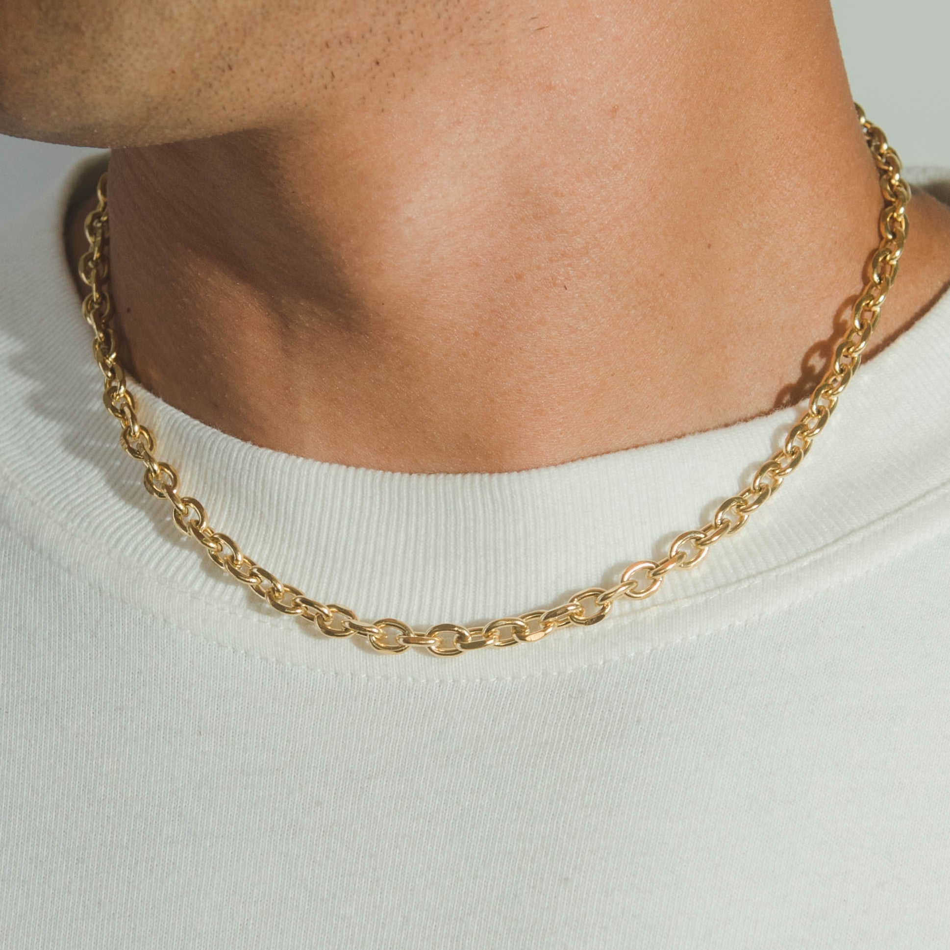 6mm Hermes Link Chain - Gold - Cernucci